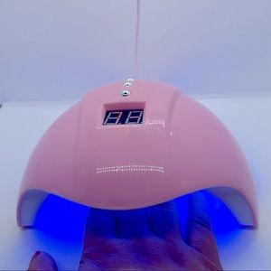 Gel Nail Dryer UV LED Curing Lamp with 3 Timers Nail Art Tools Accessories(Pink)